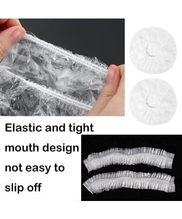 100 Pcs Extra Elastic Waterproof Shower Caps - Clear Plastic Cap for Home, Hotel, Spa & Salon - Portable Disposable Travel Cap - Buy Online on GoSupps.com
