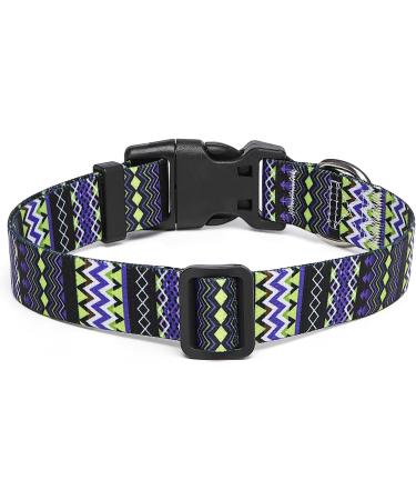 Buy Suredoo Adjustable Dog Collar - Soft Nylon for Small & Medium Dogs Tribal Violet (L 38-63 cm) - Buy Online on GoSupps.com