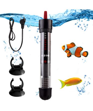 Vegena aquarium heating adjustable thermostat aquarium heating rod aquarium heater with 2 suction cups aquarium heaters for fish tanks and aquarium (60l 50W)