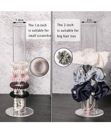 Pengup Clear Acrylic Scrunchie Holder Bracelet Stand for Girls 11 Inch - 2 Pcs Hair Ties Organizer - Buy Online on GoSupps.com