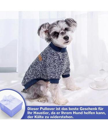 Warm Navy Blue Dog Sweater for Small & Medium Dogs - Classic Puppy Clothing Set XS Size - Buy Online on GoSupps.com