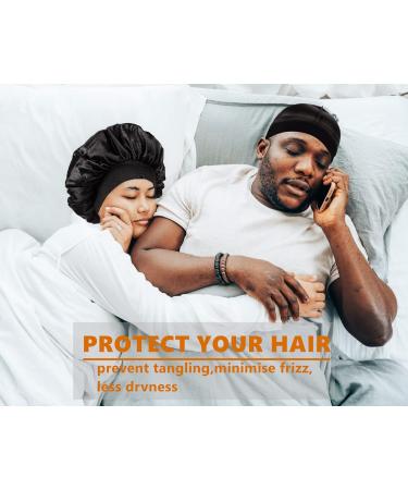 Men's Curly Hair Silk Bonnet Set - 360 Wave Durag & Bonnets - Set of 3 | Pack of Silk Sleep Caps - Buy Online on GoSupps.com