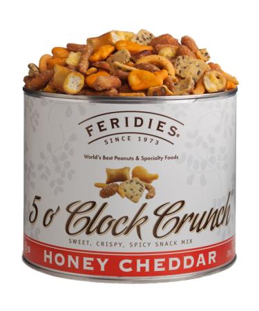 FERIDIES Honey Cheddar 5 O'Clock Crunch Snack Mix 28oz Vacuum Sealed tin 1.75 Pound (Pack of 1)