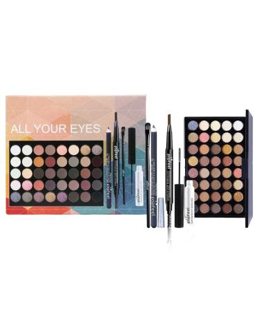 Eyeshadow Palette with Brushes | Eyeshadow Palette Makeup Set with Brush - 40 Colors Pigmented Matte Shimmers Metallic Neutral and Colorful Blendable Waterproof Eye Shadow Generic Set001