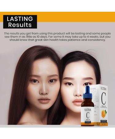 ULTRA Vitamin C & Hyaluronic Acid Face Serum - Hydrating Anti-Aging Serum with 20% Vitamin C for Reduction of Wrinkles, Fine Lines, and Dark Spots - Buy Online on GoSupps.com