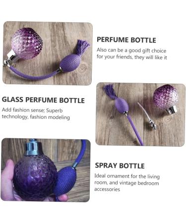 Vintage Crystal Air Bag Perfume Bottle - Elegant Travel Spray & Atomizer for Essential Oils | Purple Glass Perfume Container - Buy Online on GoSupps.com