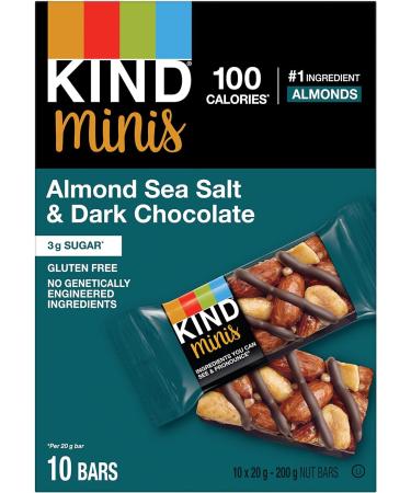 KIND Minis Almond Sea Salt and Dark Chocolate Gluten Free 100 Calories Low Sugar 80 Count Almond Sea Salt Dark Chocolate 80 - Buy Online on GoSupps.com