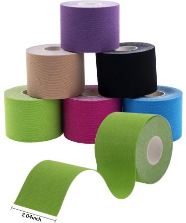 6 Rolls Kinesiology Tape Elastic Hypoallergenic Sports Tape Waterproof Physio Tape for Pain Relief Muscle & Joint Support (Mixcolor) - Buy Online on GoSupps.com