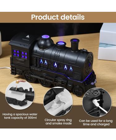 Essential Oil Diffuser 300ml Retro Train Humidifier Quiet Train Shape Aromatherapy Diffuser with Auto Shut Off Function 2 Spray/Night Light Modes Portable Mini Humidifier for Home Office Bedroom - Buy Online on GoSupps.com
