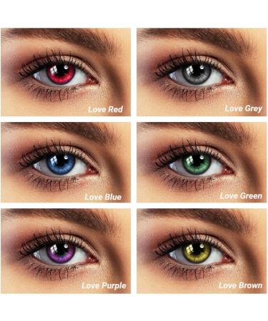 Buy Love Language Red Comfort Contact Lenses - Natural Colored 1 Pair (2 Pieces) Dia 14.50 - International Shipping Available - Buy Online on GoSupps.com