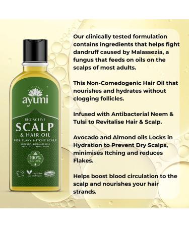 Ayumi Bio Active Scalp & Hair Oil Nourishes & Moisturizes Follicles. Revitalizes Hair & Scalp Minimizes Itching & Reduces Dandruff 1 x 150ml - Buy Online on GoSupps.com