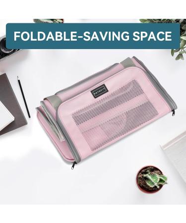 Petsfit Transport Box for Cats & Small Dogs - Foldable Dog Carrier Bag with Shoulder Strap & Expandable Bed - Portable Travel Bag in Pink - Large - Buy Online on GoSupps.com