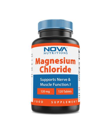Nova Nutritions Magnesium Chloride 520mg - Supports Healthy Nervous System - 120 Tablets