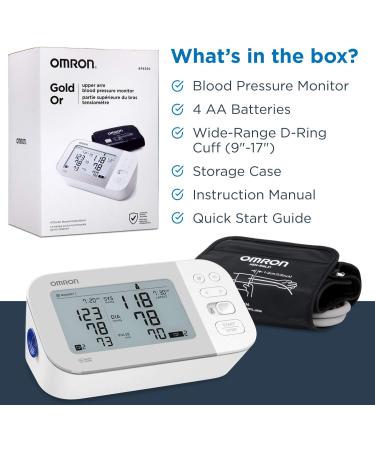 OMRON Gold Blood Pressure Monitor - Bluetooth Upper Arm Cuff - Stores 120 Readings for 2 Users - Buy Online on GoSupps.com