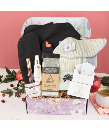 Mini Winter Essentials Self Care Box - Relaxation Gift Set for Women with 7 Wellness and Self-Care Products - Spa Gift Baskets for Women - Birthday Gifts for women