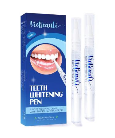 VieBeauti Teeth Whitening Pen (2 Pcs) 20+ Uses Effective Painless No Sensitivity Travel-Friendly Easy to Use Beautiful White Smile Mint Flavor