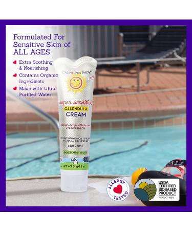 California Baby Calendula Cream (Unscented) | USDA Certified | 100% Plant-Based | Allergy Friendly | Calendula Ointment for Dry, Sensitive Skin | 1.8 oz - Buy Online on GoSupps.com