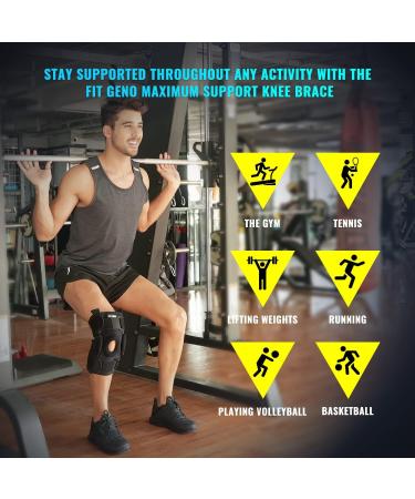 Hinged Knee Brace for Meniscus Tear: Upgraded Support for Knee Pain w/Dual Metal Hinges & Side Stabilizers Adjustable for Plus Size Big Men and Women w/Torn ACL MCL PCL Sprain Large XL XXL 3XL 4XL Plus Size L Fits for XL/2XL/3XL/4XL - Buy Online on GoSupps.com