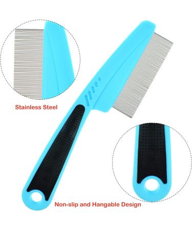 Flea Comb for Dog Cat Flea Lice Tear Stain Remover Pet Combs Fine Tooth Grooming Removal Tool Blue - Buy Online on GoSupps.com