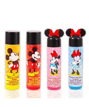 Disney Mickey and Minnie Mouse Lip Balm Bundle - 4 Assorted Flavors for Girls with 500+ Minnie Stickers - Buy Online on GoSupps.com