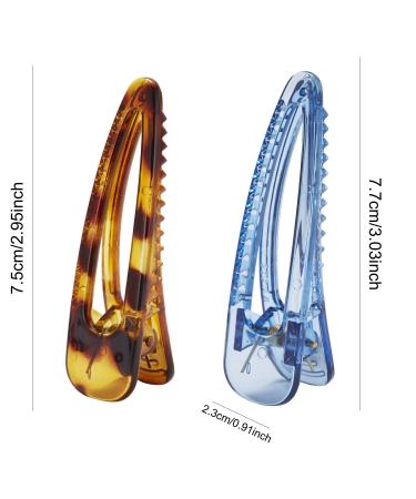 20 Pack Large Geometric Clear Acrylic Resin Hair Clips - Vintage Candy Colors - Leopard Snap Duckbill Alligator Barrettes - Buy Online on GoSupps.com