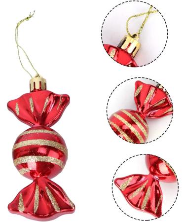 Zerodeko 16 Pcs Candy Pendant Red Shatterproof Christmas Ornaments Toy Plastic Hanging Pendant Mint Child - Buy Online on GoSupps.com