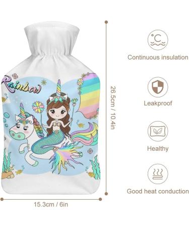 Mermaid Unicorn Hot Water Bottle with Plush Cover | Bed Warmer for Adults & Children | 26.5x15.3cm - Shop Now! - Buy Online on GoSupps.com