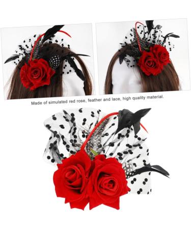 FRCOLOR banquet earphone dress hairpin hair accessories scarf bride baffle hat Korean version fascinator tea party headpiece rose hair clip day of the dead hairaccessories - Buy Online on GoSupps.com