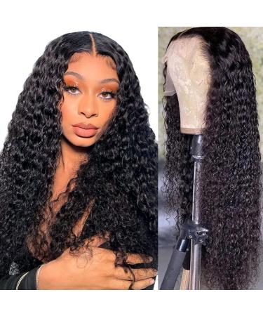 Aomllute Water Wave Lace Front Wigs Human Hair 180% Density 13x4 HD Transparent Lace Frontal Human Hair Wigs for Women Wet and Wavy Lace Front Wigs Glueless Human Hair Wigs Pre Plucked 22 Inch 22 Inch 13x4 Water Wave Wig