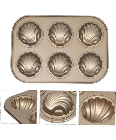 Zerodeko 1pc Cake Shell Pan Mini Muffin Pan Ice Ball Mold Chocolate Mold Metal Muffin Pan Steel Muffin Molds French Madeleine Pan Ice Cube Trays Baking Tool Carbon Steel Wedding Baking Pan 26.5X18.5CM Gold - Buy Online on GoSupps.com