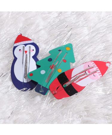 Frcolor 12-Piece Christmas Hair Clips | No-Slip Metal Snap Clips for Baby & Toddler Girls - Snowman & Santa Designs - Buy Online on GoSupps.com
