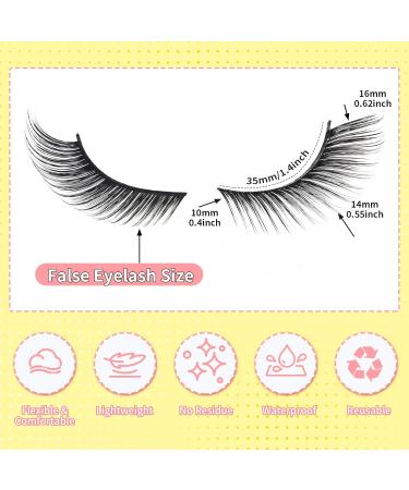 Natural Cat Eye Lashes - 3D Wispy Fox Eye Fake Lashes | Reusable Soft & Lightweight | 10 Pairs for Beginners - Buy Online on GoSupps.com
