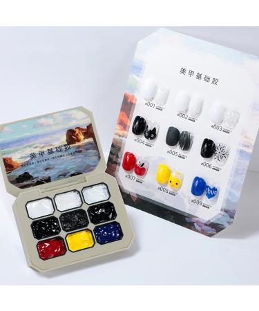 Cream gel nail polish palette solid gel nail polish palette - 9 colors mirror polish palette manicure glue for women girls wives brides - Buy Online on GoSupps.com