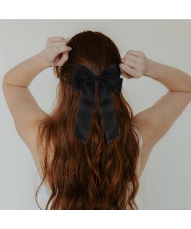 2 Pack Bow Hair Clips Pink Hair Bows for Women Girls Large Bow Clips Hair Barrette Hair Accessories(Black Red) - Buy Online on GoSupps.com