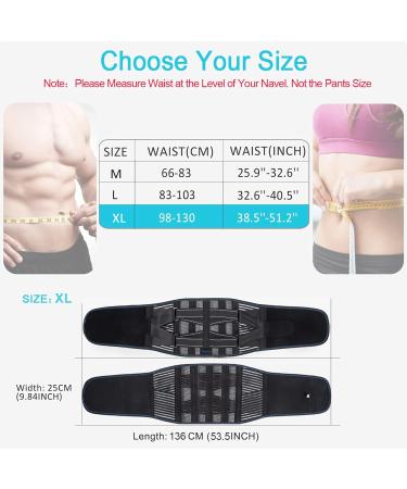 Mercase Back Bandage Belt for Men & Women - XL Back Support with Interchangeable Struts for Lower Back Pain Relief Sciatica & Herniated Disc - Buy Online on GoSupps.com