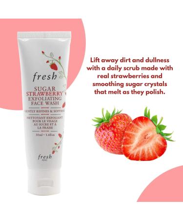 Fresh Sugar Strawberry Exfoliating Face Wash - Gentle Daily Scrub for Dry Sensitive Skin - Men & Women - Buy Online on GoSupps.com