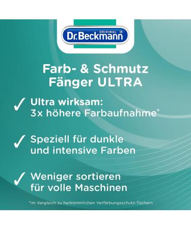 Dr. Beckmann Color & Dirt Catcher Ultra - Long-lasting Color Protection for Dark Laundry | 10 Towels Pack (Green) - Ultra-Strong with Activated Carbon for Brilliant Colors - Buy Online on GoSupps.com