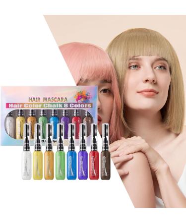 Ensemble de peignes craie pour cheveux ensemble de peignes de couleur craie pour cheveux temporaires - Ensemble de teinture de mascara pour femmes - de craies pour lavables de 8 UN 1 unit (Lot de 1) - Buy Online on GoSupps.com