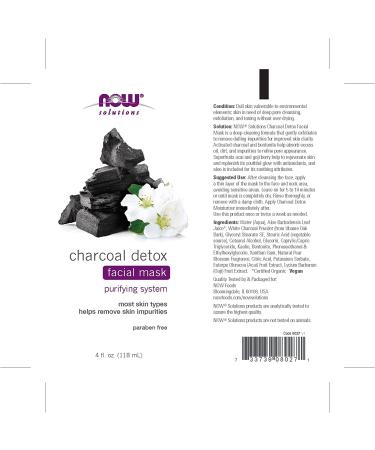 Now Foods Charcoal Detox Facial Mask 4 oz | Deep Cleansing Beauty Treatment - Buy Online on GoSupps.com