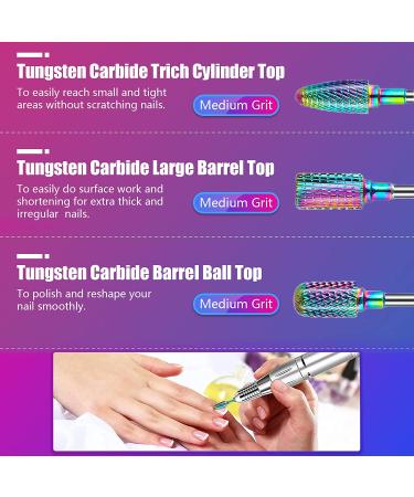 30Pcs 3/32 Inch Ceramic & Diamond Nail Drill Bits Set for Acrylic Gel Manicure Pedicure - Includes 3 Cases - Buy Online on GoSupps.com