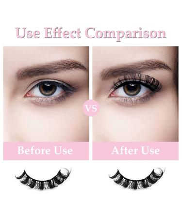 10 Pairs 3D False Eyelashes - Natural D Curl Russian Strip Lashes with Eyelash Clip | Fluffy & Wispy Artificial Eyelash Extensions for Eye Makeup - Buy Online on GoSupps.com