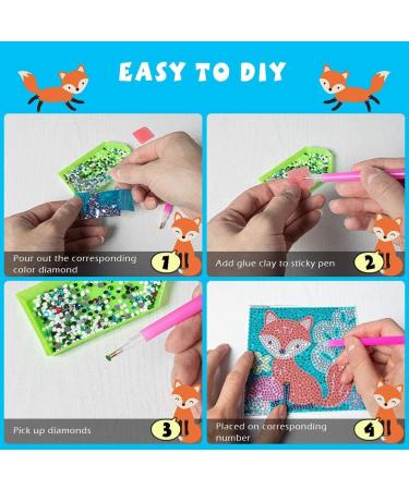 Eiazuiks Kids Diamond Painting Kits - 4 Pack 5D Full Drill Cartoon Dotz - 6x6 Inch - Buy Online on GoSupps.com