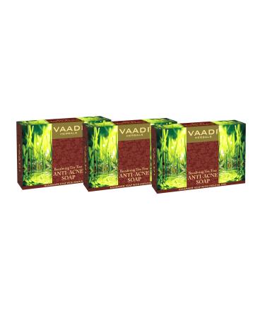Vaadi Herbals Tea Tree Oil Bath Bar Soap - All Natural Pack of 3 (8 oz) - Premium Skin Care - Buy Online on GoSupps.com