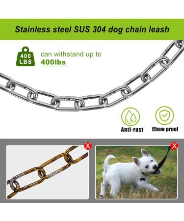 Lifeswell 15-Inch Dog Tie Out Stake & 30ft Heavy Duty Stainless Steel Chain for Dogs up to 125lbs | Perfect for Courtyard & Camping - Buy Online on GoSupps.com