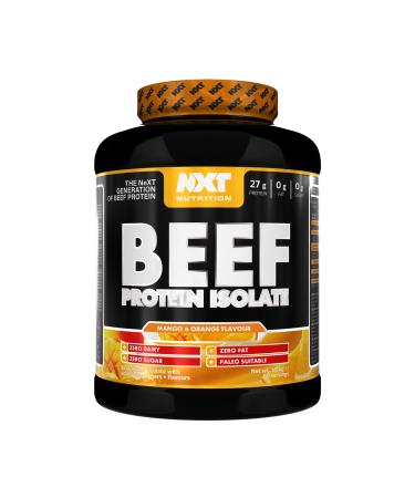 NXT Nutrition Beef Protein Isolate Powder - Protein Powder High in Natural Amino Acids - Paleo Keto Friendly - Dairy and Gluten Free | 1.8kg (Mango & Orange)