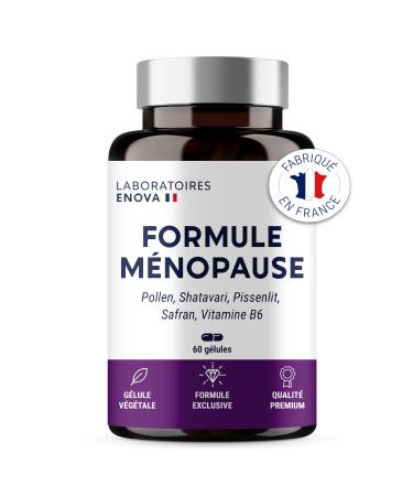 MENOPAUSE FORMULA | Hot Flashes Fatigue and Emotional Balance | Pollen Shatavari Dandelion Saffron and Vitamin B6 | 60 Capsules | Made in France