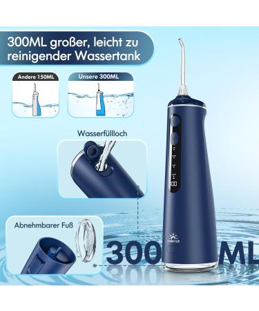 Oral Shower Wireless - 4 Modes & 8 Steps 7 Nozzles 300ml Tank for Interdental & Tooth Cleaning (Blue) - Best International Shipping - Buy Online on GoSupps.com