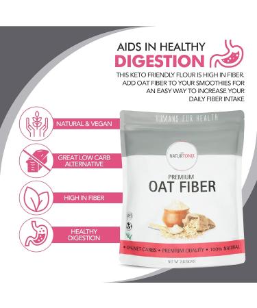 Naturtonix Premium Oat Fiber - Low Carb Flour Alternative - 1 lb Pack - Non-GMO, Vegan, Gluten Free - Keto Friendly - Buy Online on GoSupps.com