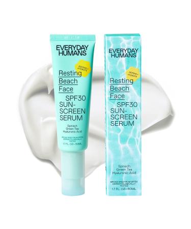Everyday Humans Resting Beach Face | SPF 30 Lightweight Facial Sunscreen & Makeup Primer | Serum Moisturizier w/ Hyaluronic Acid For Glow | Face Moisturizier with SPF For Normal  Combo  Oily Skin | Cruelty Free Oxybenzon... - Buy Online on GoSupps.com