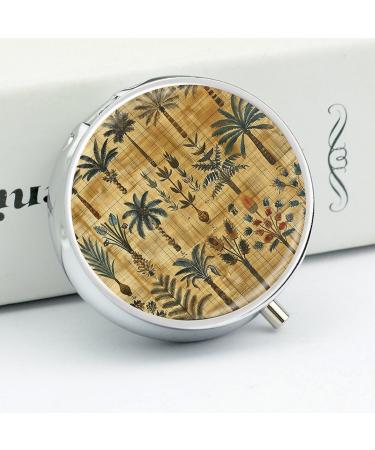 Travel Pill Box Organizer - 3 Compartment with Plant Patterns - Portable Medicine Case for Purse & Pocket - Buy Online on GoSupps.com